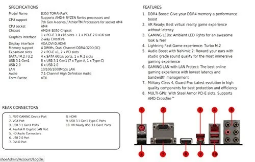 MSI B350 TOMAHAWK