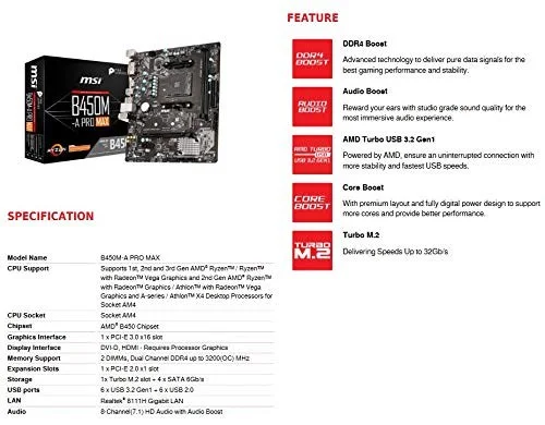 MSI B450M-A PRO MAX